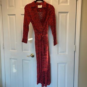 BERENICE Paris - Red and black long sleeve printed dress